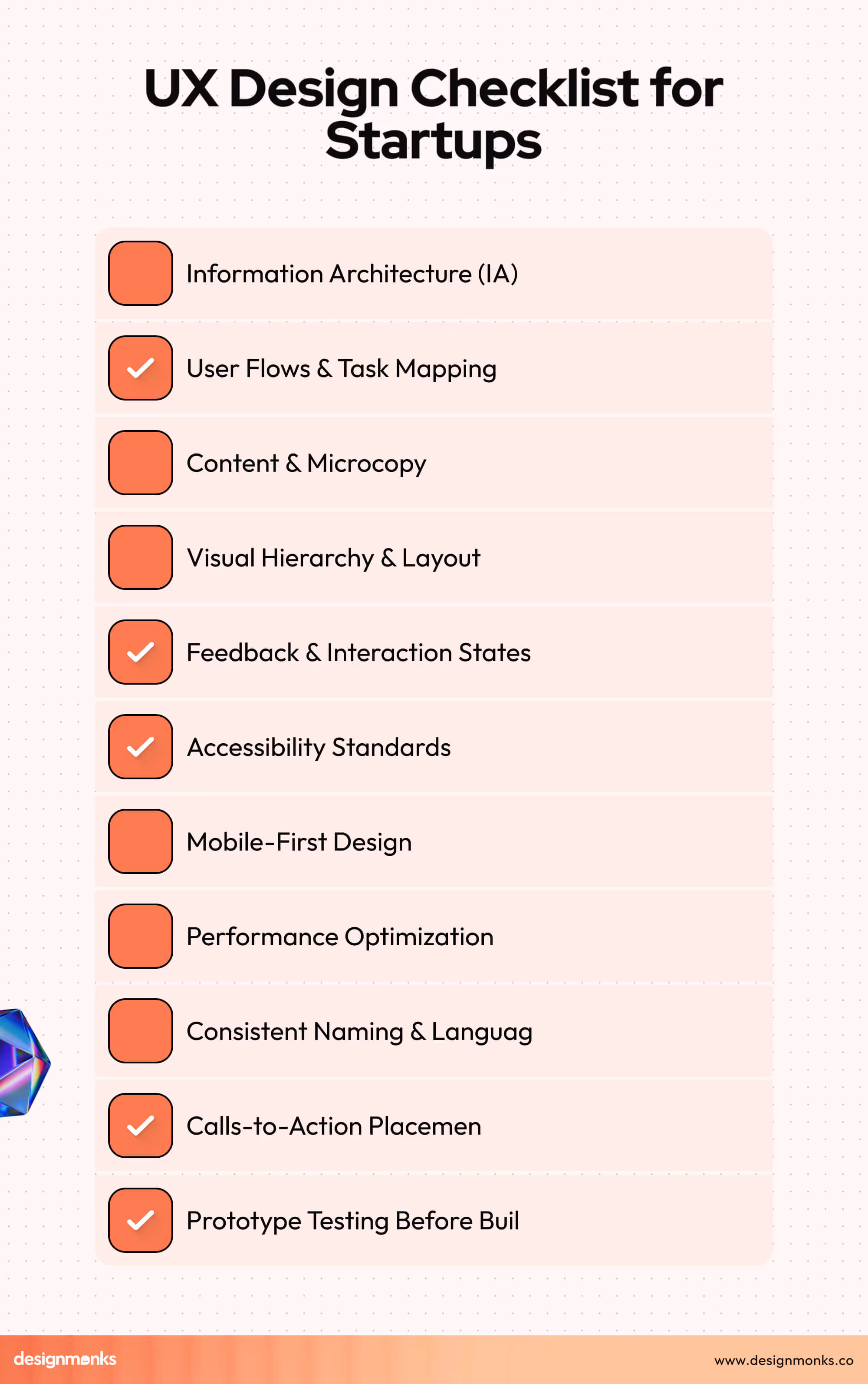 UX Design Checklist for Startups